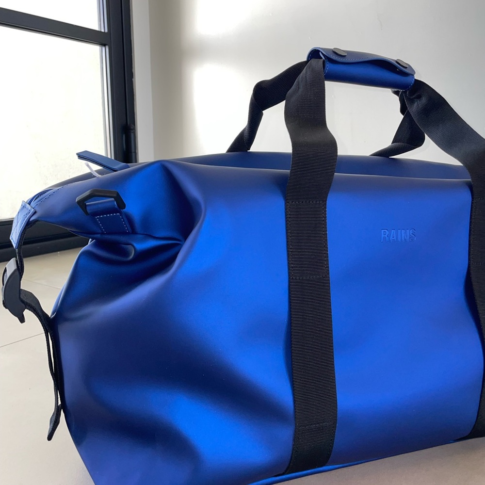 RAINS Weekend Bag – Rare Cobalt Blue – Waterproof Duffel – New (No Strap)